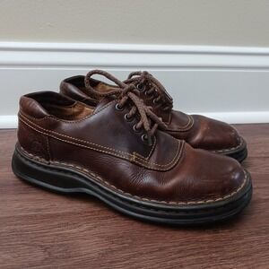 Born Brown Leather Lace Up Oxford Shoes B-6462 Handcrafted Mexico Womens 8 39